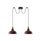 Burgundy Vintage Spider 2 Pendant Ceiling Light - Without Bulbs