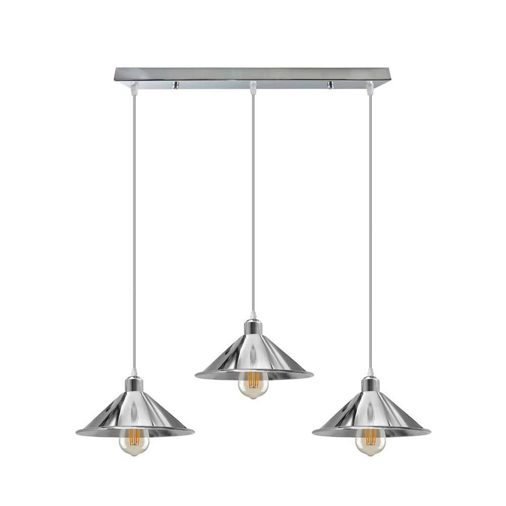 Chrome 3 Light Pendant - With Bulbs