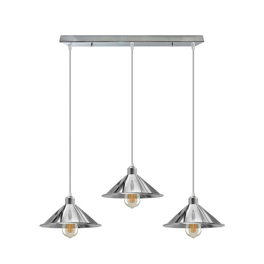 Chrome 3 Light Pendant - With Bulbs