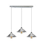 Chrome 3 Light Pendant - With Bulbs