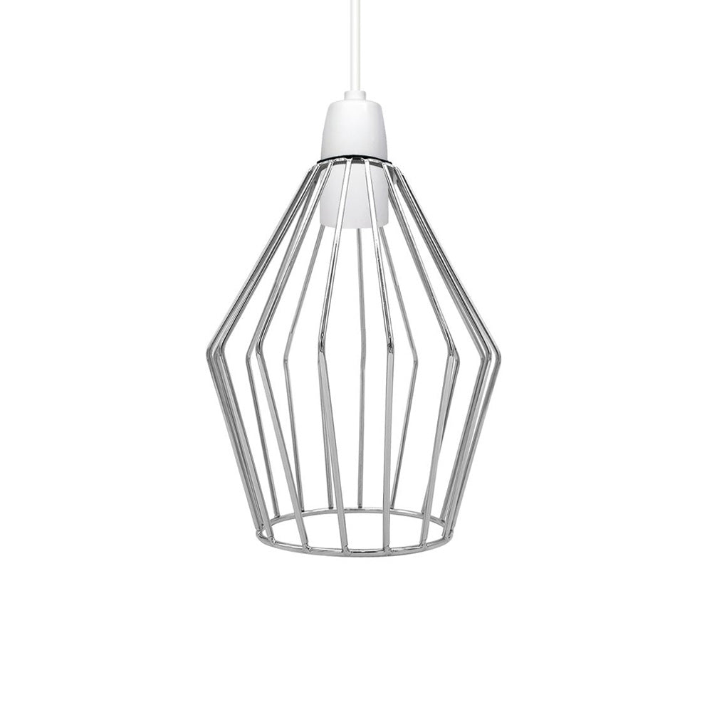 Chrome Geometric Cage Light Shade