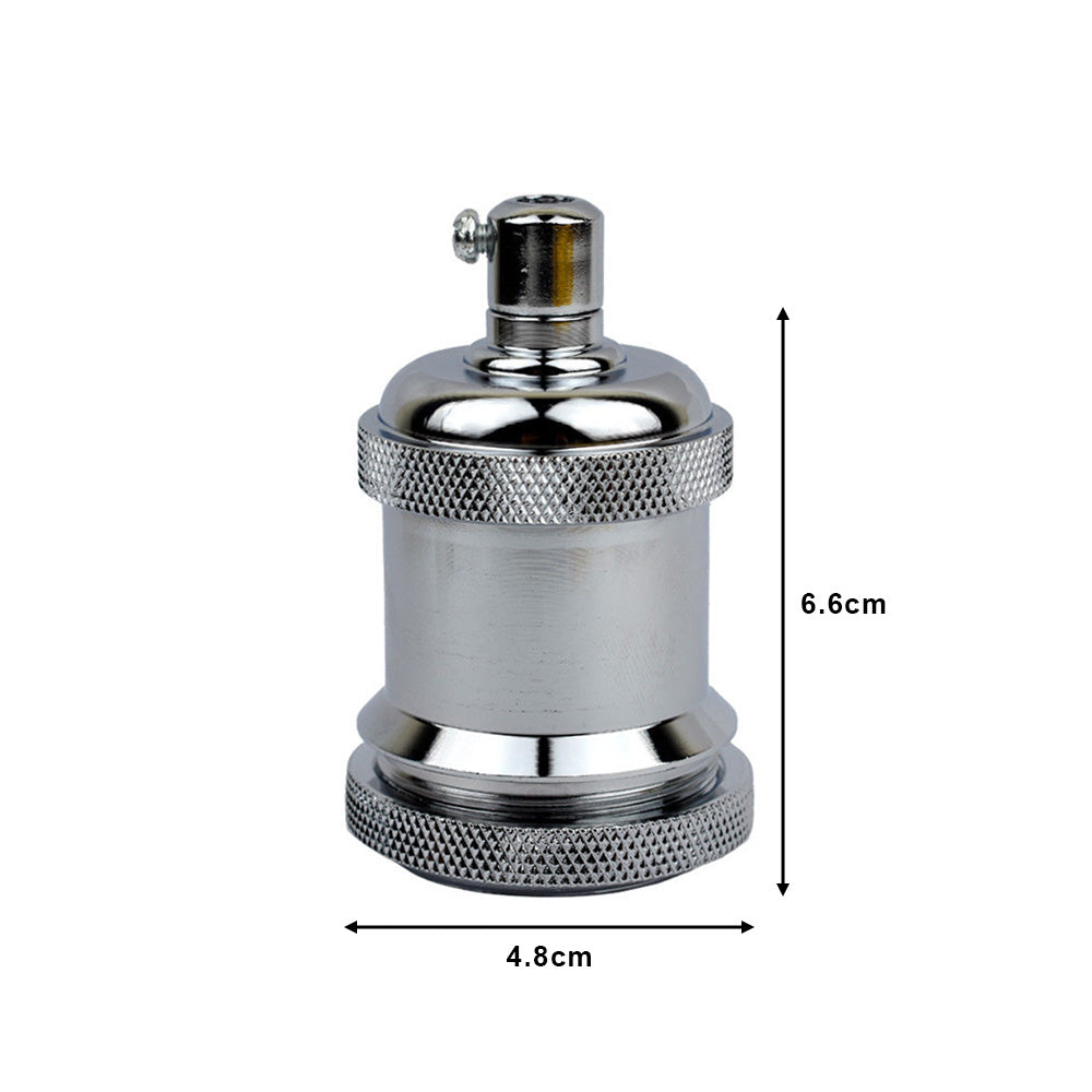Chrome E27 Vintage Metal Pendant Lamp Holder - Edison Screw Bulb Holder