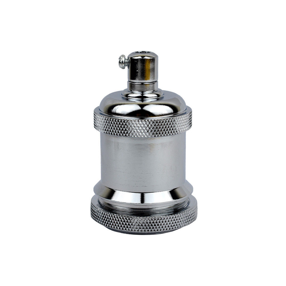Chrome E27 Vintage Metal Pendant Lamp Holder - Edison Screw Bulb Holder