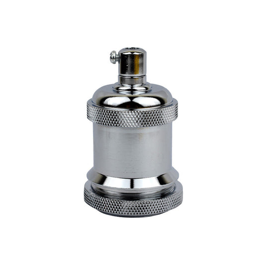 Chrome E27 Vintage Metal Pendant Lamp Holder - Edison Screw Bulb Holder