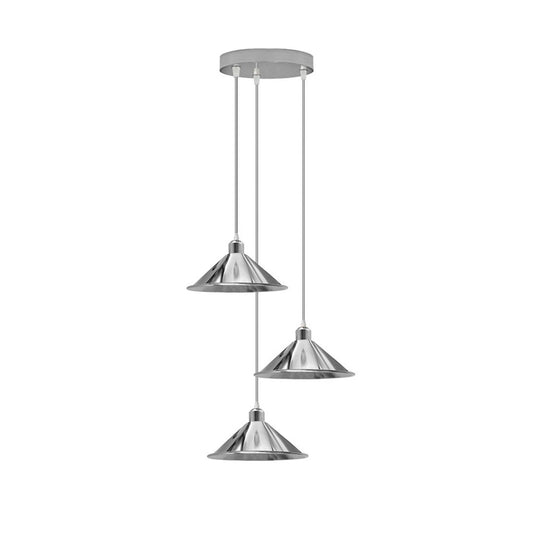 Chrome Triple Pendant Light - Without Bulbs