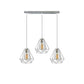 Chrome Diamond Cage 3 Light Pendant - With Bulbs