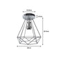 Chrome Diamond Cage Flush Ceiling Light - Without Bulb