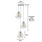 Chrome Diamond Cage Triple Pendant Light - With Bulbs