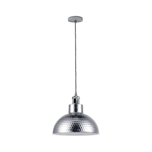 Chrome Dome Vintage Style Pendant Light - Without Bulb