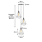 Chrome Vintage Cage Triple Pendant Light - With Bulbs