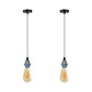 Chrome Vintage Industrial Pendant Light Fitting - 2 Pack