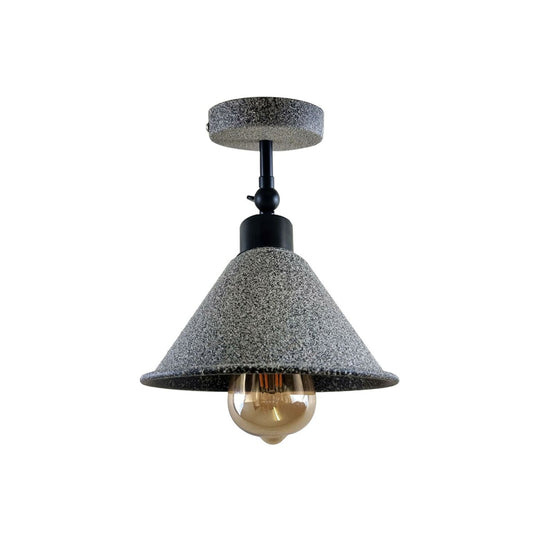 Grey Stone Effect Flush Ceiling Light