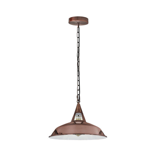Copper Barn Style Industrial Pendant Light - With Chain