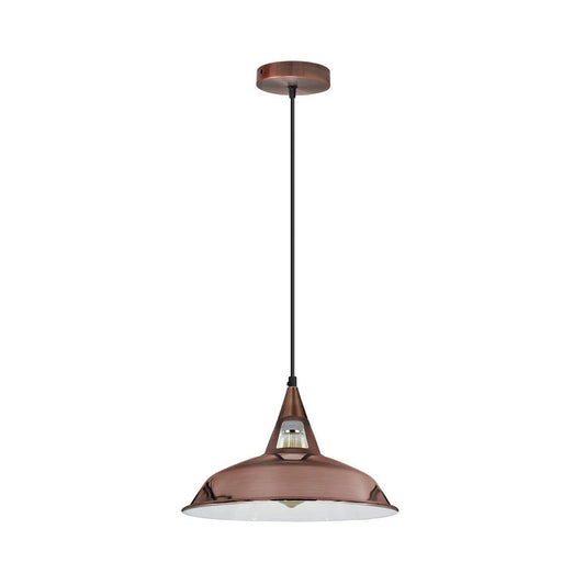Copper Barn Style Industrial Pendant Light - Without Chain