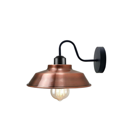 Copper Bowl Industrial Swan Neck Wall Light