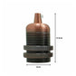 Copper E27 Industrial Smooth Metal Pendant Lamp Holder with Adjustable Ring - Bulb Holder for Shades