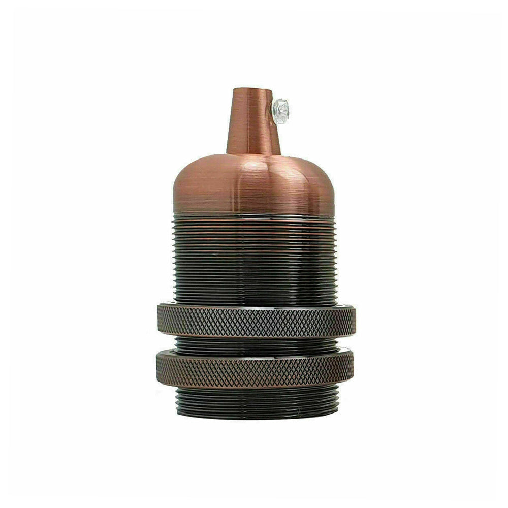Copper E27 Industrial Smooth Metal Pendant Lamp Holder with Adjustable Ring - Bulb Holder for Shades