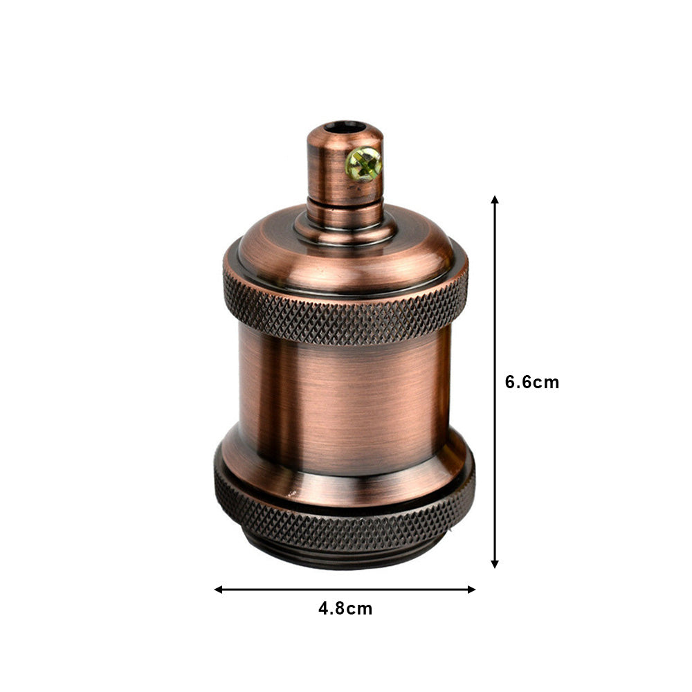 Antique Copper E27 Vintage Metal Pendant Lamp Holder - Decorative Bulb Holder