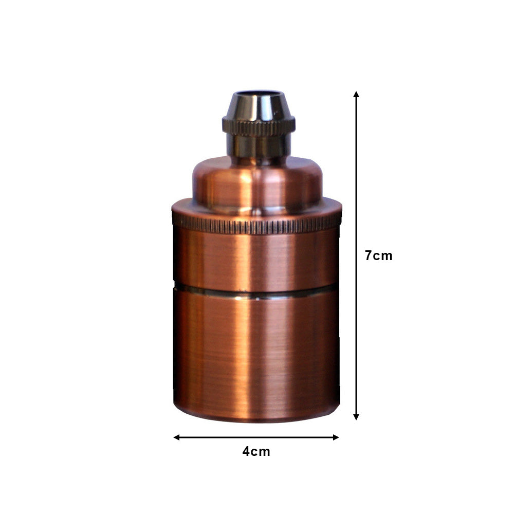Copper E27 Vintage Style Metal Pendant Lamp Holder - Edison Screw Bulb Holder