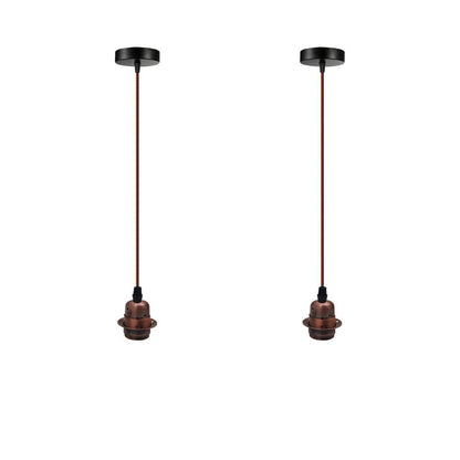 Copper Vintage Industrial Pendant Light Fitting - 2 Pack