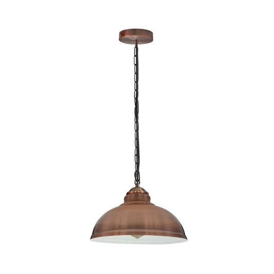 Copper Vintage Style Industrial Chain Pendant Light - Dome Lamp Holder
