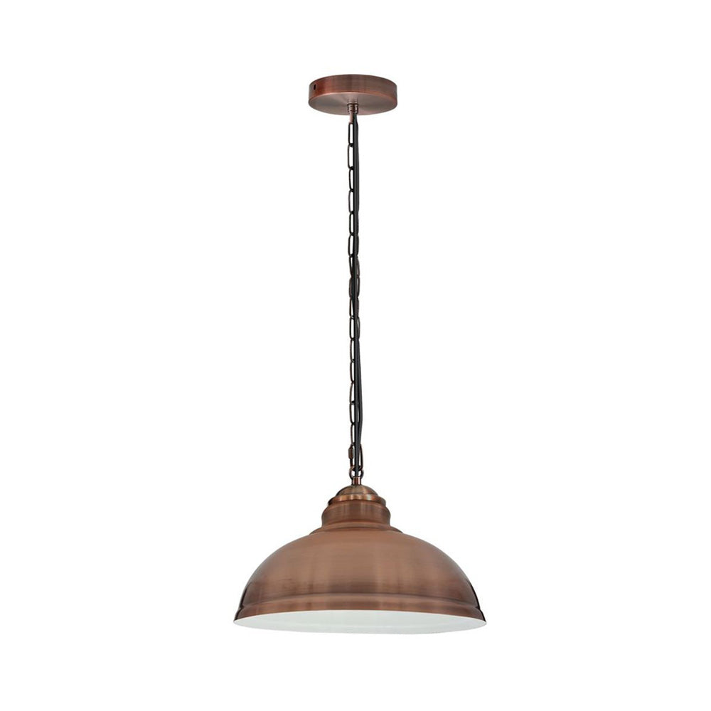 Vintage Style Industrial Chain Pendant Light in 4 Colours - Dome Lamp Holder