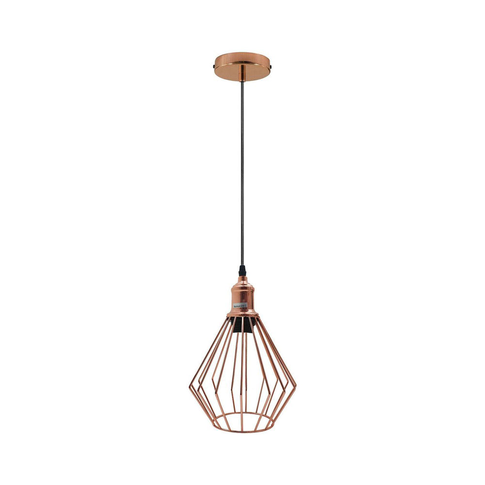 Rose Gold Diamond Cage Pendant Ceiling Light