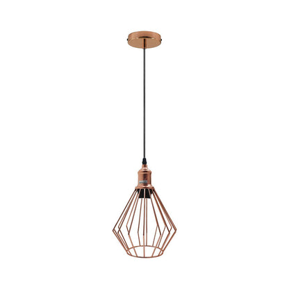 Rose Gold Diamond Cage Pendant Ceiling Light