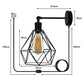 Diamond Cage Style Black Plug In Wall Light