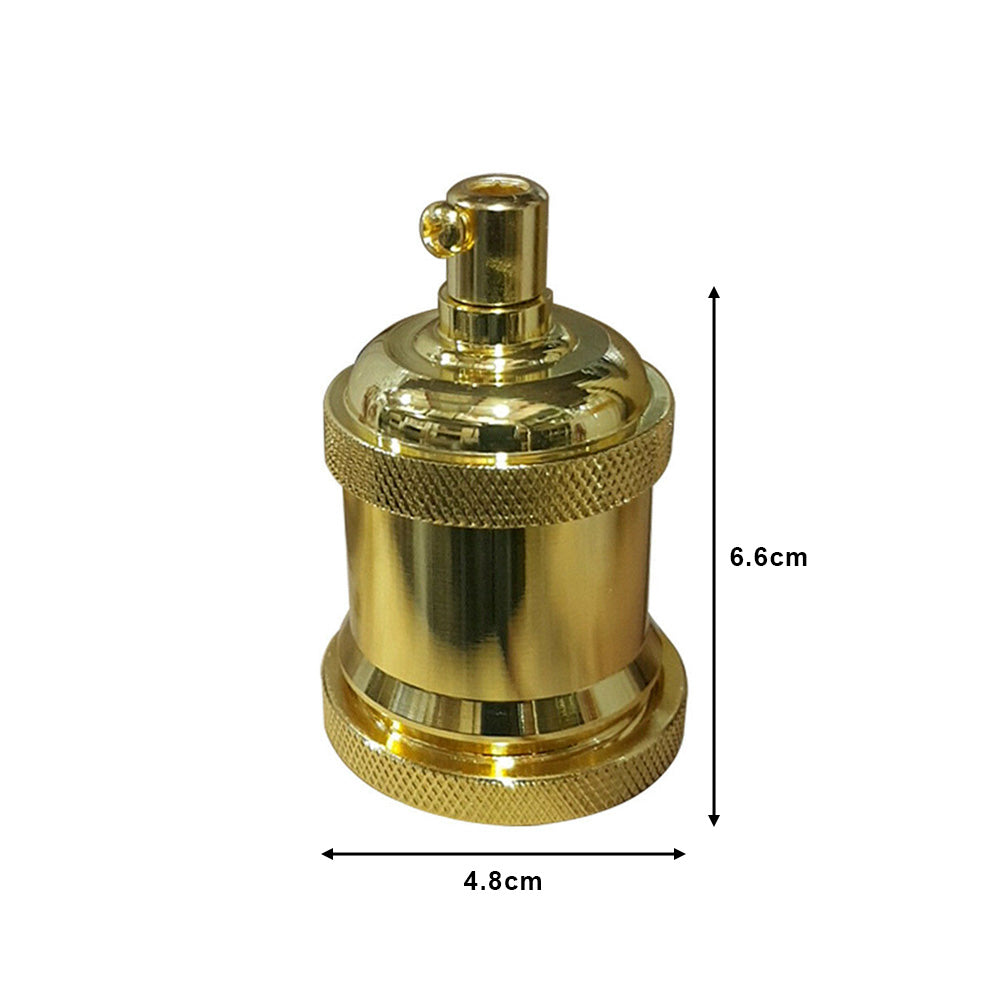 French Gold E27 Vintage Metal Pendant Lamp Holder - Decorative Bulb Holder