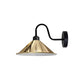 French Gold Cone Retro Swan Neck Wall Light - Without Bulb