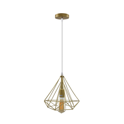 Gold Diamond Cage Pendant Light