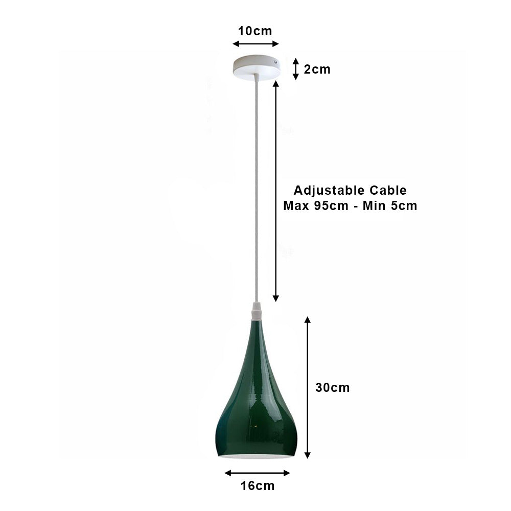 Green Modern Teardrop Pendant Light