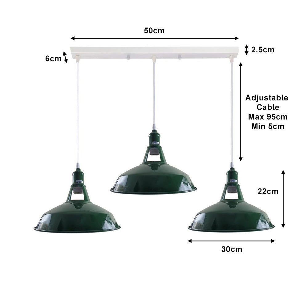 Green Barn Industrial Style 3 Light Pendant