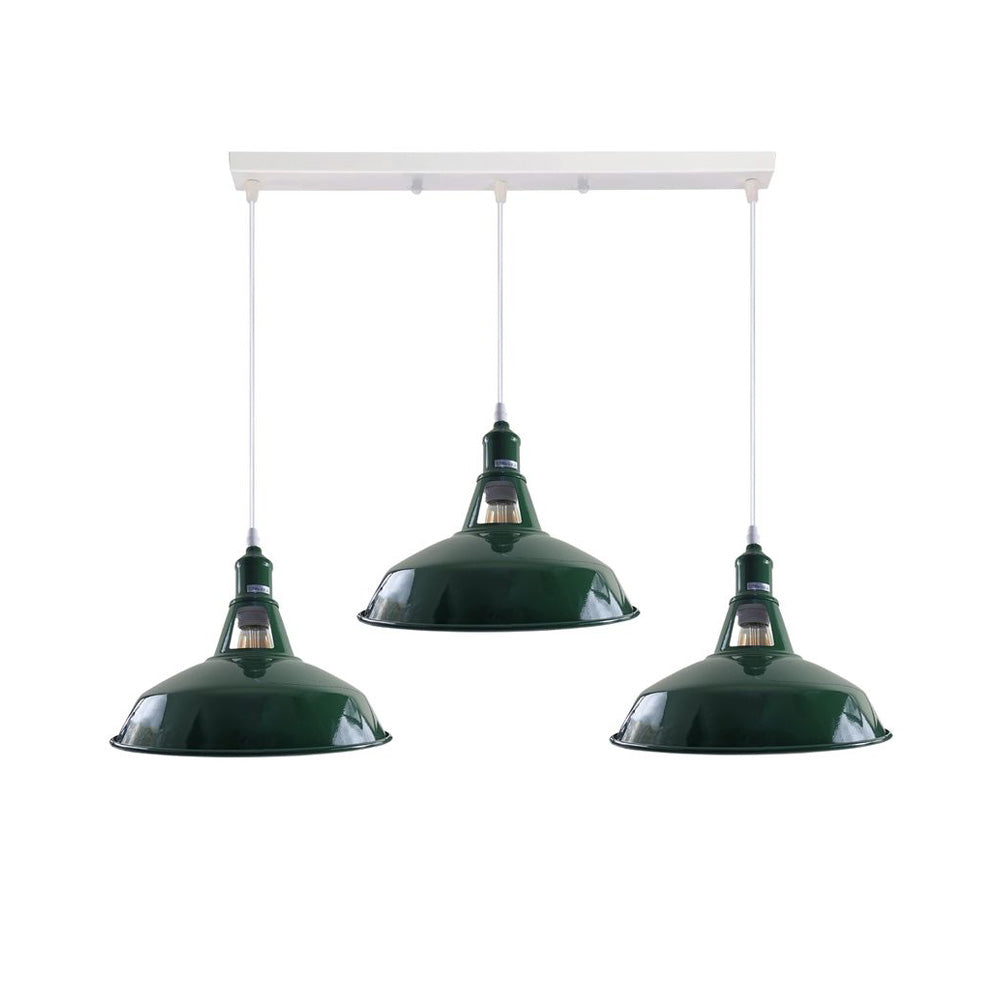 Barn Industrial Style 3 Light Pendant in 8 Colours