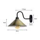 Green Brass Cone Retro Swan Neck Wall Light - With Bulb