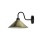 Green Brass Cone Retro Swan Neck Wall Light - Without Bulb