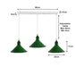 Green Cone Industrial Style 3 Light Pendant