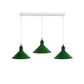 Green Cone Industrial Style 3 Light Pendant