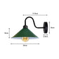 Green Cone Retro Swan Neck Wall Light - With Bulb