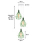 Green Diamond Cage Triple Pendant Light