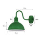 Green Dome Industrial Swan Neck Wall Lights - 2 Pack