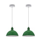 Green Small Dome Pendant Lights - Without Bulbs - 2 Pack