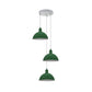 Green Small Dome Triple Pendant Light