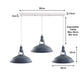 Barn Industrial Style 3 Light Pendant in 8 Colours