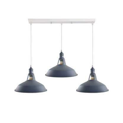 Barn Industrial Style 3 Light Pendant in 8 Colours