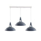 Barn Industrial Style 3 Light Pendant in 8 Colours