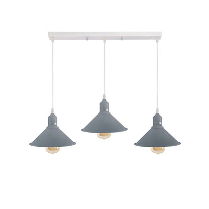 Grey Cone Industrial Style 3 Light Pendant