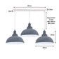 Grey Dome Vintage Style 3 Light Pendant