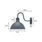 Grey Dome Industrial Swan Neck Wall Lights - 2 Pack